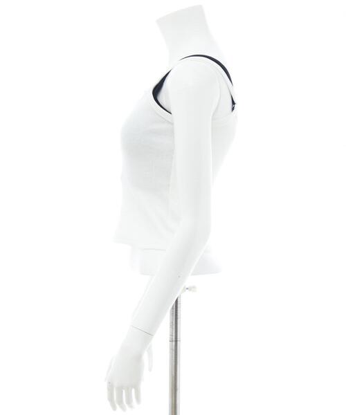 INGNI（イング）の「レイヤードリブキャミ（キャミソール・レディース・ホワイト×ブラック/グレー×ホワイト/ブラック×ホワイト・M）」の16枚目の写真