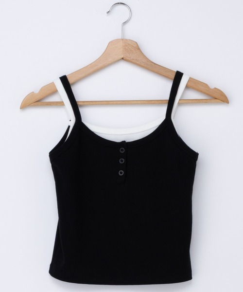 INGNI（イング）の「レイヤードリブキャミ（キャミソール・レディース・ホワイト×ブラック/グレー×ホワイト/ブラック×ホワイト・M）」の12枚目の写真