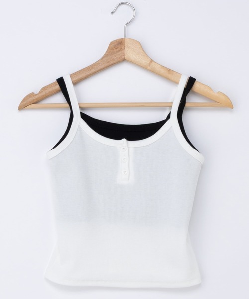 INGNI（イング）の「レイヤードリブキャミ（キャミソール・レディース・ホワイト×ブラック/グレー×ホワイト/ブラック×ホワイト・M）」の13枚目の写真