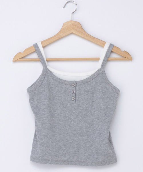 INGNI（イング）の「レイヤードリブキャミ（キャミソール・レディース・ホワイト×ブラック/グレー×ホワイト/ブラック×ホワイト・M）」の14枚目の写真