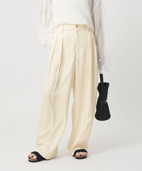 BEAUTY&YOUTH UNITED ARROWS(ビューティーアンドユースユナイテッドアローズ)の「ポリエステル ドレープ 2タック ワイドパンツ ウォッシャブル(その他パンツ・レディース・ブラック/ダークブラウン/オフホワイト・S/M/XS)」の8枚目の写真