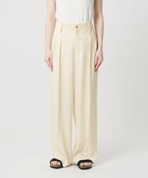 BEAUTY&YOUTH UNITED ARROWS（ビューティーアンドユースユナイテッドアローズ）の「ポリエステル ドレープ 2タック ワイドパンツ ウォッシャブル（その他パンツ・レディース・ブラック/ダークブラウン/オフホワイト・S/M/XS）」の8枚目の写真