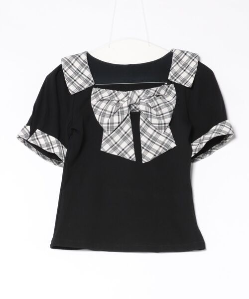 one way(ワンウェイ)の「半袖リボントップス(Tシャツ/カットソー・レディース・オフホワイト/ブラック/ネイビー/ピンク・FREE)」の19枚目の写真