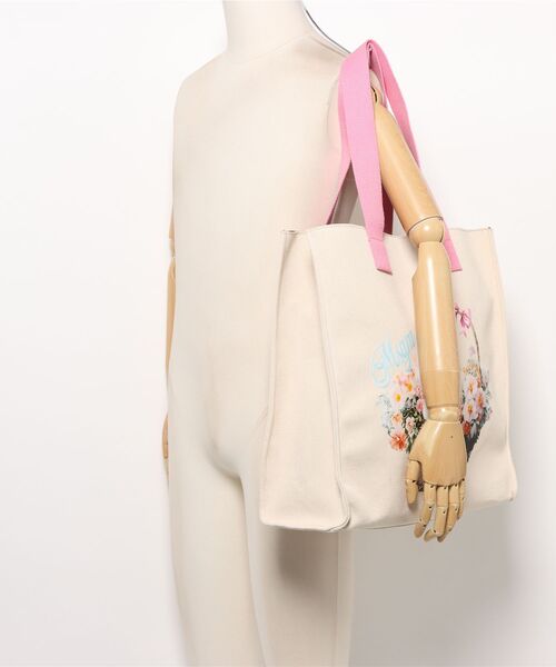 MSGM(エムエスジーエム)の「MSGM FLOWER BASKET CAT キャンバストートバッグ(トートバッグ・レディース・キナリ・ONE SIZE)」の9枚目の写真