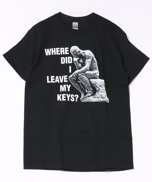 ARCHIVER(アーカイバ)の「【THINKER KEYS】front print Tee(Tシャツ/カットソー・メンズ・ブラック・LARGE)」の1枚目の写真