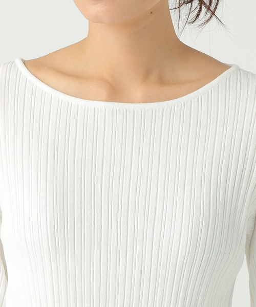 Elura（エルーラ）の「異素材切り替えフリルプルオーバー/659642（ニット/セーター・レディース・ホワイト/ライトグレー/ネイビー・FREE）」の20枚目の写真