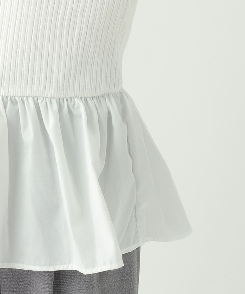 Elura（エルーラ）の「異素材切り替えフリルプルオーバー/659642（ニット/セーター・レディース・ホワイト/ライトグレー/ネイビー・FREE）」の22枚目の写真