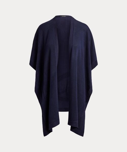 LAUREN RALPH LAUREN(ローレン ラルフ ローレン)の「ベルティングモチーフ ジャカード Ruana(ポンチョ・レディース・ネイビー系1・ONE)」の2枚目の写真