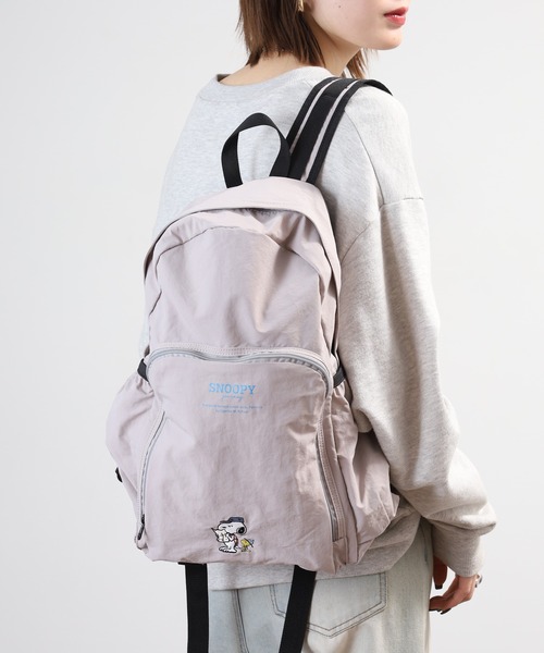 SNOOPY（スヌーピー）の「SNOOPY スヌーピー リュック 軽量 折りたたみ（バックパック/リュック・レディース・ブラック/グレー・FREE）」の19枚目の写真
