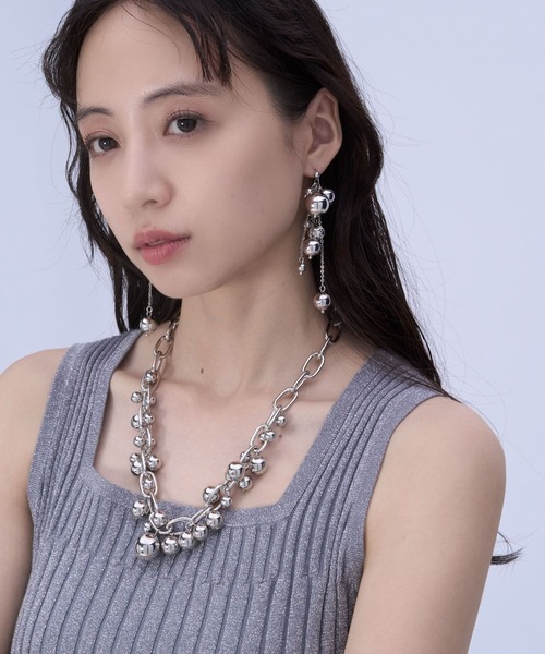 HARE（ハレ）の「メタルボールチェーンネックレス(HARE)（ネックレス・レディース・シルバー・FREE）」の2枚目の写真