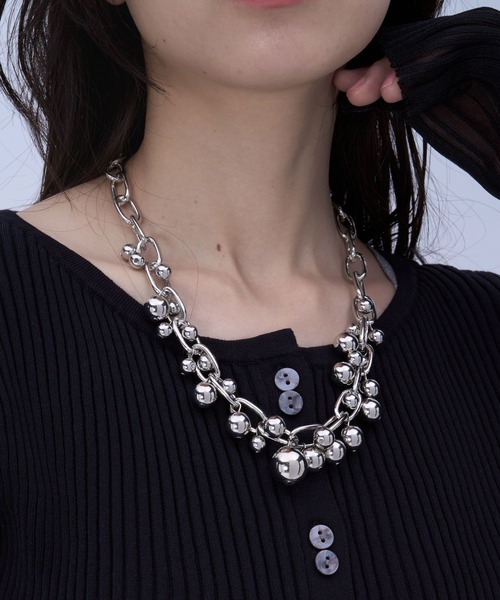 HARE（ハレ）の「メタルボールチェーンネックレス(HARE)（ネックレス・レディース・シルバー・FREE）」の3枚目の写真