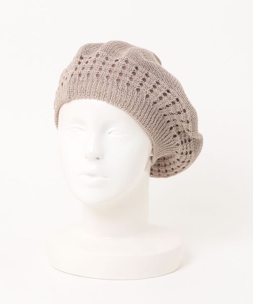 polcadot（ポルカドット）の「RVペーパーヤーン ベレー帽（ハンチング/ベレー帽・レディース・ブラック/ベージュ/グレー・FREE）」の3枚目の写真