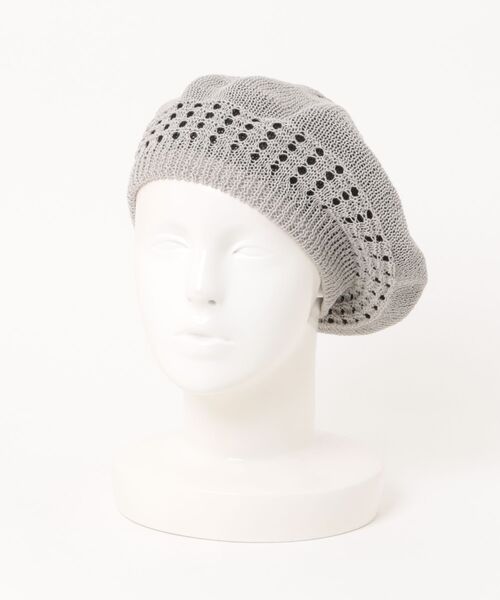 polcadot（ポルカドット）の「RVペーパーヤーン ベレー帽（ハンチング/ベレー帽・レディース・ブラック/ベージュ/グレー・FREE）」の2枚目の写真