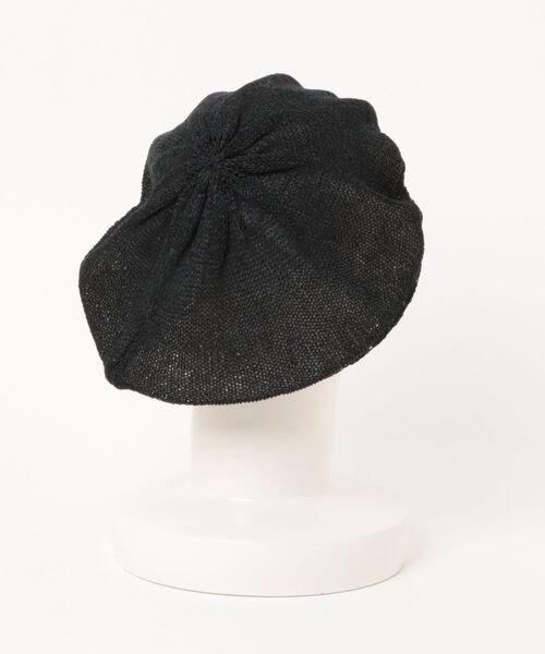 polcadot（ポルカドット）の「RVペーパーヤーン ベレー帽（ハンチング/ベレー帽・レディース・ブラック/ベージュ/グレー・FREE）」の4枚目の写真