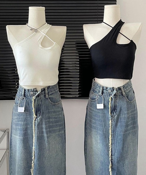 Miniministore(ミニミニストア)の「クロスストラップキャミソール カップ付き(タンクトップ・レディース・ブラック/ホワイト・FREE)」の17枚目の写真