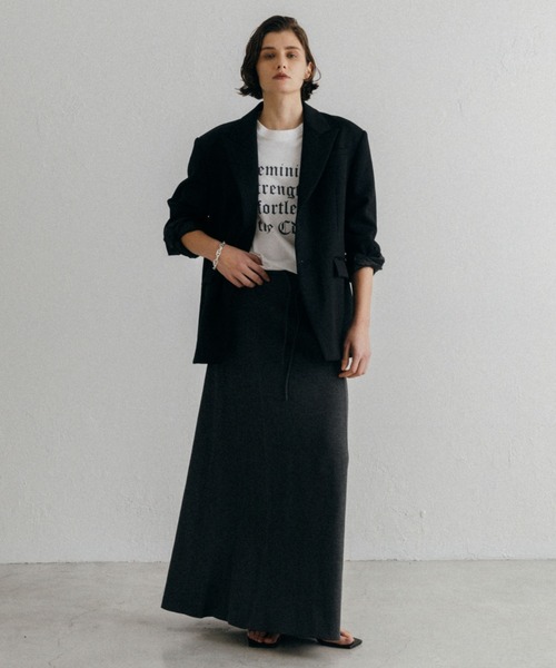 CREDONA（クレドナ）の「THERMAL SKIRT/サーマルスカート（スカート・レディース・アイボリー/グレー・FREE）」の4枚目の写真