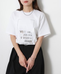 Riberry | アソートシルバープリント半袖Tシャツ【箔/ラメグリッター】(Tシャツ/カットソー)