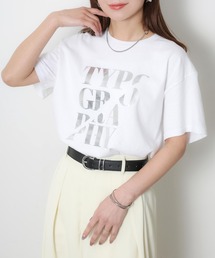 Riberry | アソートシルバープリント半袖Tシャツ【箔/ラメグリッター】(Tシャツ/カットソー)