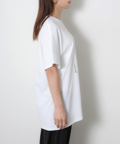 Riberry（リベリー）の「アソートシルバープリント半袖Tシャツ【箔/ラメグリッター】（Tシャツ/カットソー・レディース・B/A/C/D/E・MEDIUM）」の12枚目の写真