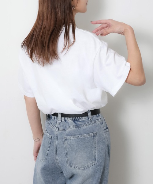 Riberry（リベリー）の「アソートシルバープリント半袖Tシャツ【箔/ラメグリッター】（Tシャツ/カットソー・レディース・B/A/C/D/E・MEDIUM）」の19枚目の写真