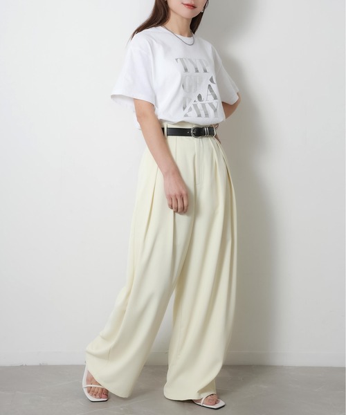 Riberry（リベリー）の「アソートシルバープリント半袖Tシャツ【箔/ラメグリッター】（Tシャツ/カットソー・レディース・B/A/C/D/E・MEDIUM）」の16枚目の写真