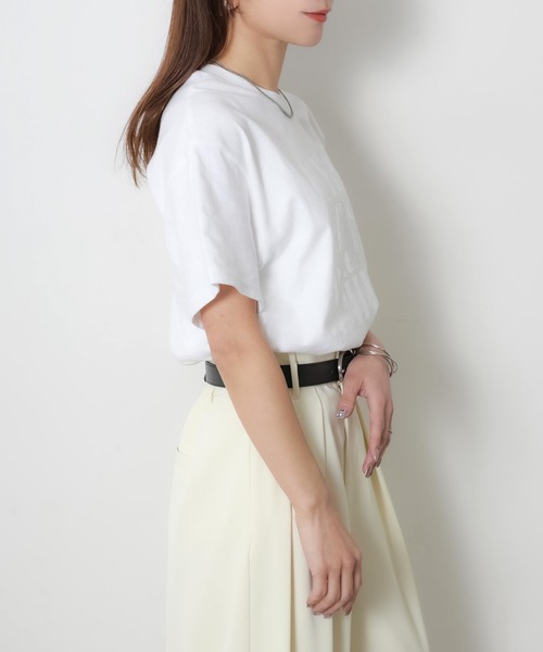 Riberry（リベリー）の「アソートシルバープリント半袖Tシャツ【箔/ラメグリッター】（Tシャツ/カットソー・レディース・B/A/C/D/E・MEDIUM）」の17枚目の写真