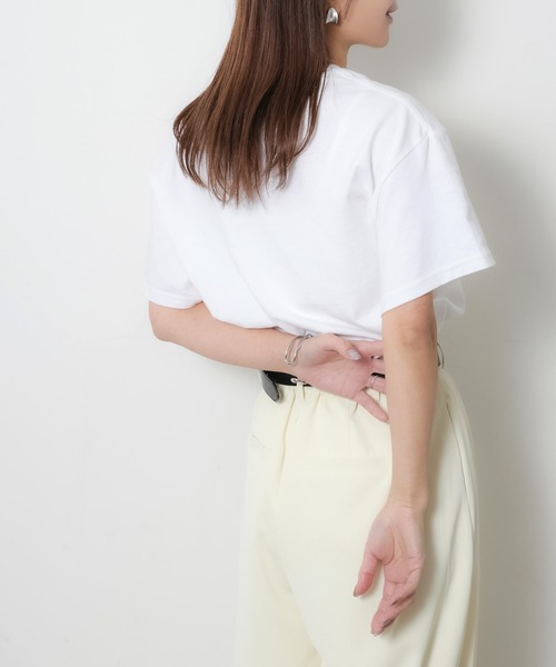 Riberry（リベリー）の「アソートシルバープリント半袖Tシャツ【箔/ラメグリッター】（Tシャツ/カットソー・レディース・B/A/C/D/E・MEDIUM）」の14枚目の写真