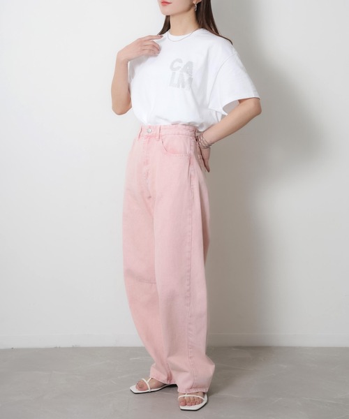 Riberry（リベリー）の「アソートシルバープリント半袖Tシャツ【箔/ラメグリッター】（Tシャツ/カットソー・レディース・B/A/C/D/E・MEDIUM）」の10枚目の写真