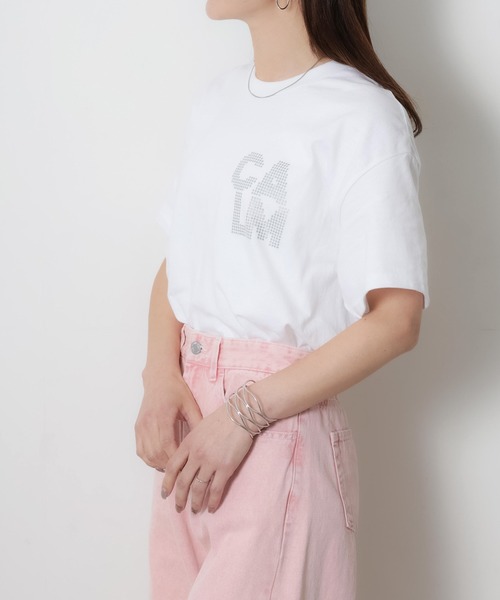 Riberry（リベリー）の「アソートシルバープリント半袖Tシャツ【箔/ラメグリッター】（Tシャツ/カットソー・レディース・B/A/C/D/E・MEDIUM）」の8枚目の写真