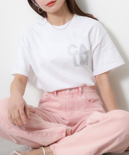 Riberry（リベリー）の「アソートシルバープリント半袖Tシャツ【箔/ラメグリッター】（Tシャツ/カットソー・レディース・B/A/C/D/E・MEDIUM）」の18枚目の写真