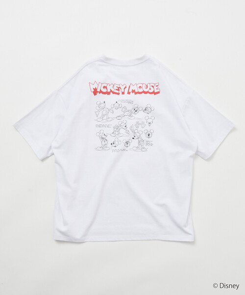 FREAK'S STORE(フリークスストア)の「限定展開 DISNEY/ディズニー/ミッキーマウス /モノクロ バックプリント クルーネック Tシャツ/Drew Paint(Tシャツ/カットソー・メンズ・スミクロ/ネイビー/ホワイト/ピンク・SMALL/MEDIUM/LARGE)」の5枚目の写真