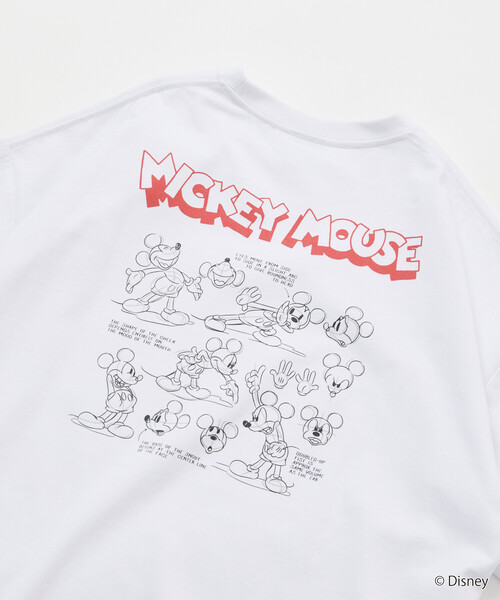 FREAK'S STORE(フリークスストア)の「限定展開 DISNEY/ディズニー/ミッキーマウス /モノクロ バックプリント クルーネック Tシャツ/Drew Paint(Tシャツ/カットソー・メンズ・スミクロ/ネイビー/ホワイト/ピンク・SMALL/MEDIUM/LARGE)」の6枚目の写真