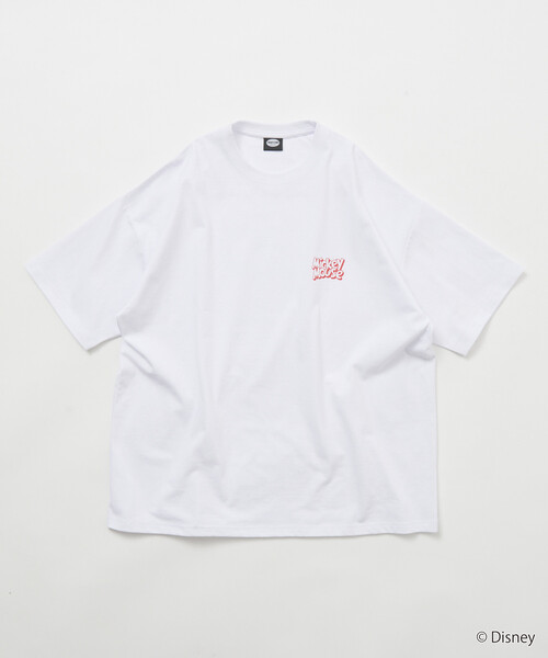 FREAK'S STORE(フリークスストア)の「限定展開 DISNEY/ディズニー/ミッキーマウス /モノクロ バックプリント クルーネック Tシャツ/Drew Paint(Tシャツ/カットソー・メンズ・スミクロ/ネイビー/ホワイト/ピンク・SMALL/MEDIUM/LARGE)」の10枚目の写真