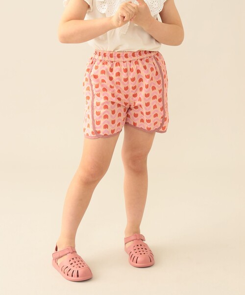 BEAMS mini(ビームスミニ)の「水陸両用 ガール ショートパンツ 2026SS(撥水)外遊び 丈夫 キッズ 定番 人気 レジャー キャンプ(その他パンツ・キッズ・ピンク/クリーム・100/140/130/120/110/90)」の1枚目の写真
