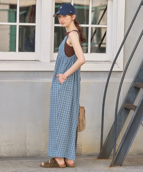 GEORGE'S(ジョージズ)の「チェックコクーンキャミワンピース(ワンピース・レディース・オレンジ/ブルー・SMALL/MEDIUM)」の7枚目の写真
