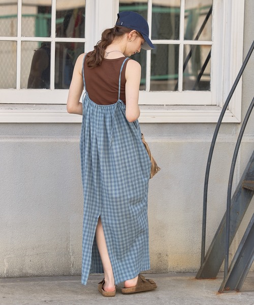 GEORGE'S(ジョージズ)の「チェックコクーンキャミワンピース(ワンピース・レディース・オレンジ/ブルー・SMALL/MEDIUM)」の9枚目の写真