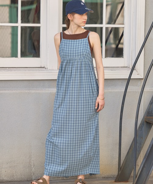 GEORGE'S(ジョージズ)の「チェックコクーンキャミワンピース(ワンピース・レディース・オレンジ/ブルー・SMALL/MEDIUM)」の13枚目の写真