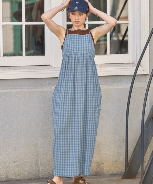 GEORGE'S(ジョージズ)の「チェックコクーンキャミワンピース(ワンピース・レディース・オレンジ/ブルー・SMALL/MEDIUM)」の14枚目の写真