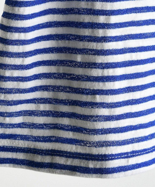 moimoln（モイモルン）の「マリンボーダーミニカラー半袖Tシャツ（Tシャツ/カットソー・キッズ・ブルー/アイボリー・80ｃｍ/90cm/100cm/110cm/120cm/130cm）」の5枚目の写真