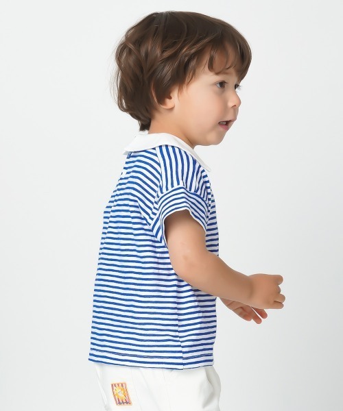 moimoln（モイモルン）の「マリンボーダーミニカラー半袖Tシャツ（Tシャツ/カットソー・キッズ・ブルー/アイボリー・80ｃｍ/90cm/100cm/110cm/120cm/130cm）」の10枚目の写真