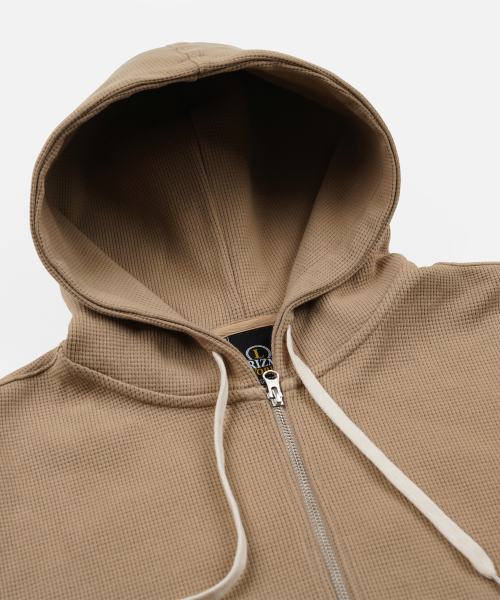 FRIZMWORKS(フリズムワークス)の「WAFFLE HOOD ZIP UP PARKA _ BEIGE(パーカー・メンズ・その他・SMALL/MEDIUM/LARGE/X-LARGE)」の3枚目の写真