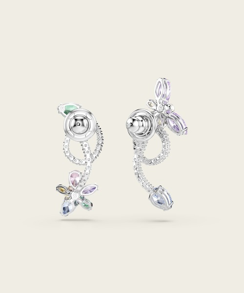 SWAROVSKI(スワロフスキー)の「【公式】【スワロフスキー】Ariana Grande x Swarovski ドロップピアスとイヤージャケット, ミックスカット, トンボ、花, マルチカラー, ロジウム・プレーティング(イヤリング・レディース・シルバー系その他・ONE SIZE)」の5枚目の写真