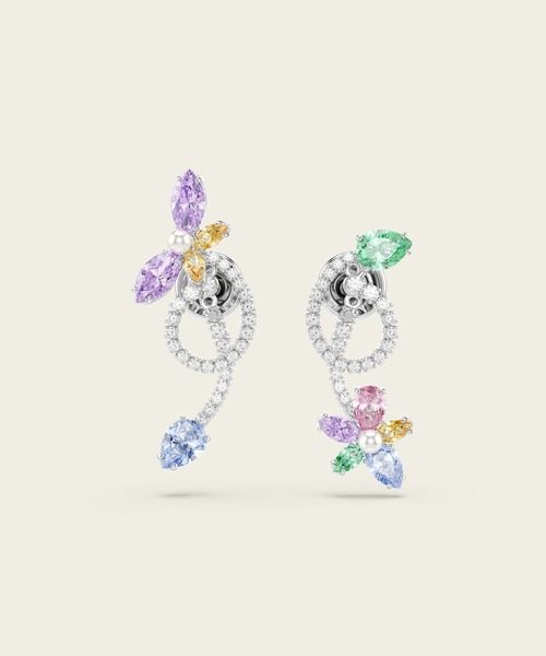 SWAROVSKI(スワロフスキー)の「【公式】【スワロフスキー】Ariana Grande x Swarovski ドロップピアスとイヤージャケット, ミックスカット, トンボ、花, マルチカラー, ロジウム・プレーティング(イヤリング・レディース・シルバー系その他・ONE SIZE)」の3枚目の写真