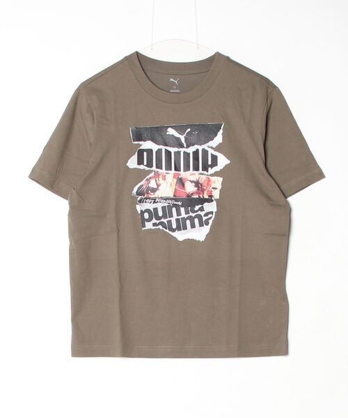 PUMA(プーマ)の「プーマ PUMA GRAPHIC フォトプリント PUMA Tシャツ(Tシャツ/カットソー・メンズ・カーキ/ブラック/ホワイト・S/M/L/LL/3L)」の1枚目の写真