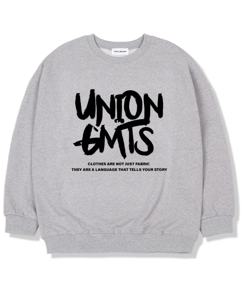 Union Garments(ユニオンガーメンツ)の「GMTSロゴ 裏起毛 オーバーサイズ スウェットシャツ グレー(スウェット・レディース・その他・L/XL/XXL)」の1枚目の写真
