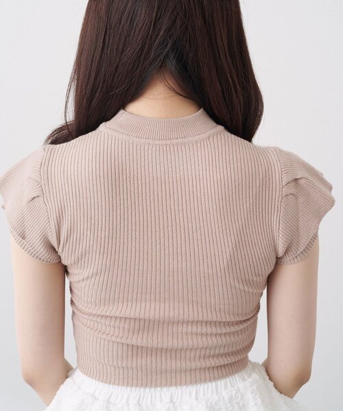 OLIVE des OLIVE(オリーブデオリーブ)の「【Belle Charme】Frill Sleeves Choker Rib Knit(ニット/セーター・レディース・ブラック/オフホワイト/ベージュ・FREE)」の14枚目の写真