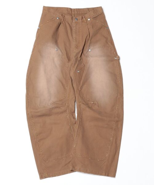 CONZ(コンズ)の「duck double knee curved leg pants(デニムパンツ・メンズ・グレー/カーキ/ブラック/ホワイト/ピンク/ライトブラウン・1/3/2)」の4枚目の写真