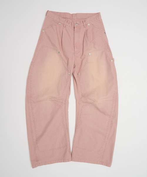 CONZ(コンズ)の「duck double knee curved leg pants(デニムパンツ・メンズ・グレー/カーキ/ブラック/ホワイト/ピンク/ライトブラウン・1/3/2)」の6枚目の写真