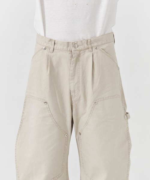 CONZ(コンズ)の「duck double knee curved leg pants(デニムパンツ・メンズ・グレー/カーキ/ブラック/ホワイト/ピンク/ライトブラウン・1/3/2)」の11枚目の写真