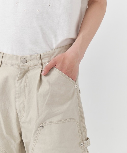 CONZ(コンズ)の「duck double knee curved leg pants(デニムパンツ・メンズ・グレー/カーキ/ブラック/ホワイト/ピンク/ライトブラウン・1/3/2)」の13枚目の写真